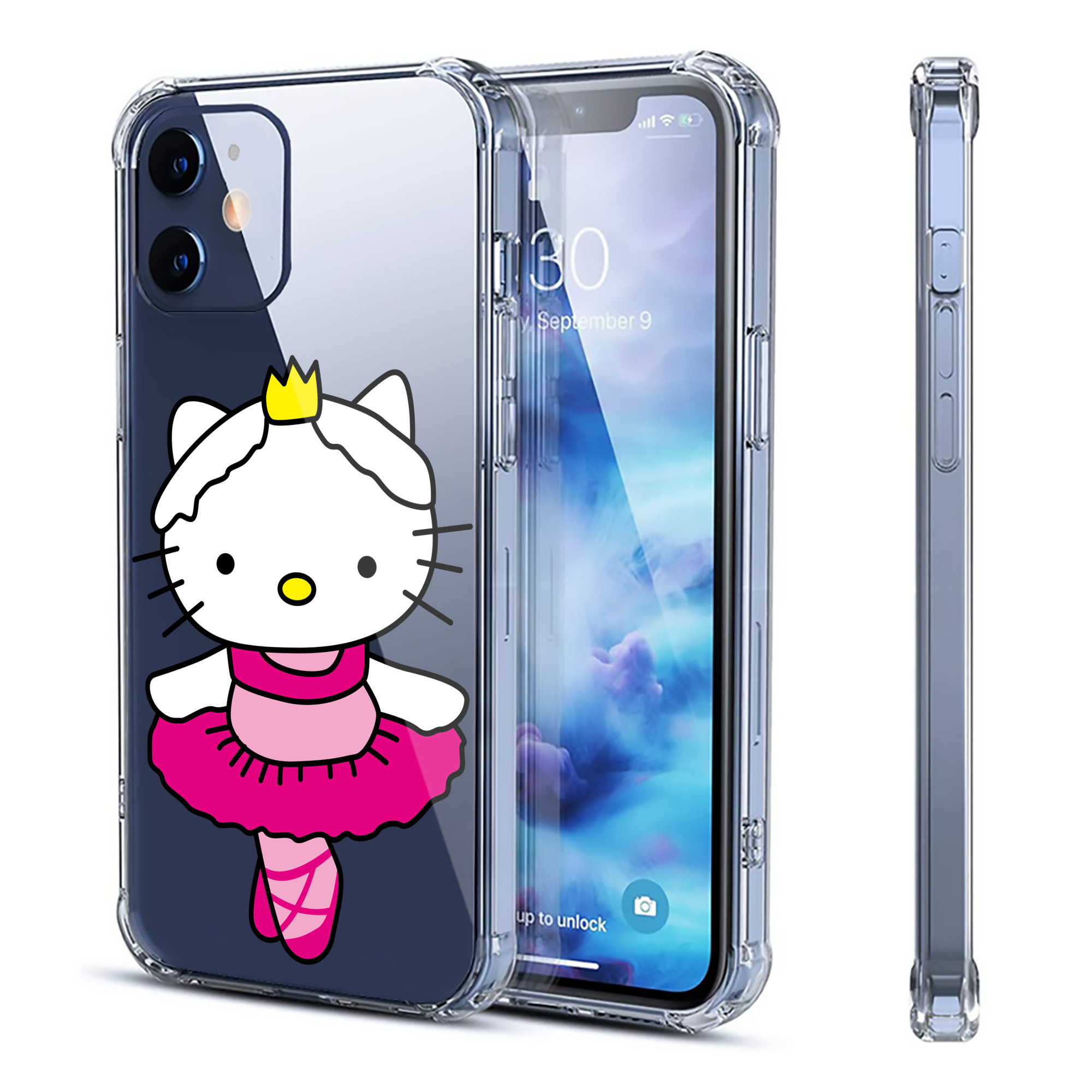 （画像用） Hello Kitty ハローキティ 【iPhone 12シリーズ対応】透明スマホケース（クリアソフトケース）